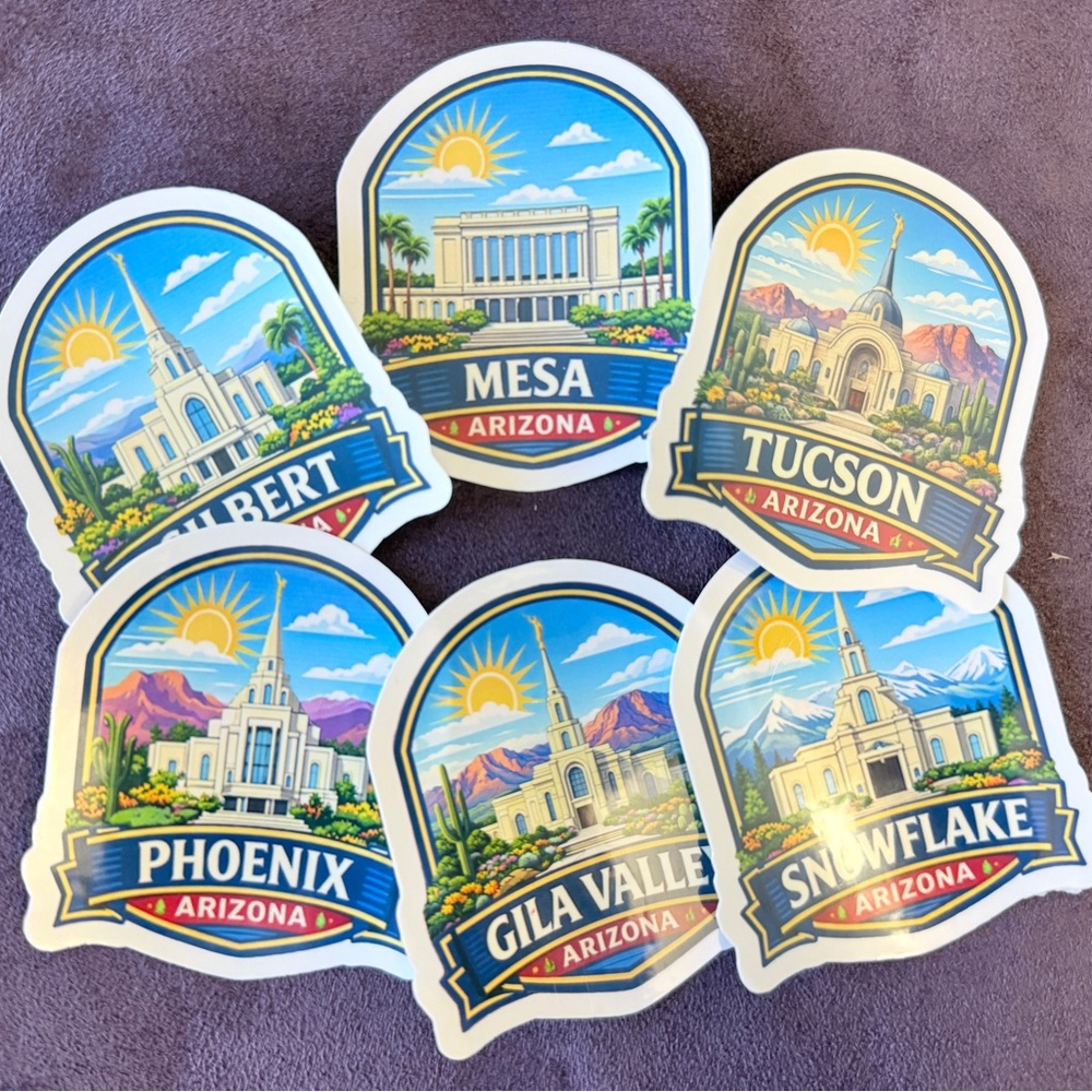 Arizona Temple Sticker Set - Vibrant Multi-Color Design